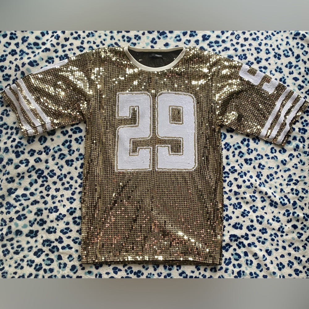 sequin oversized jersey dress 💛✨